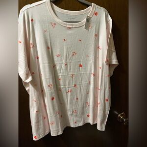 Old Navy 3X Light Pink w Roses & Love Letters